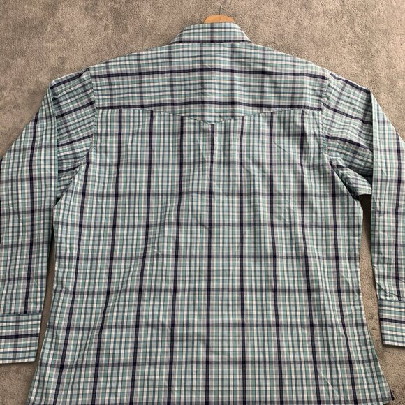 Wrangler Western Shirt Mens XL Plaid Pearl Snap Long Sleeve Silver Edition Rodeo - Picture 11 of 11